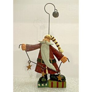 Williraye Studio Christmas Ornament Santa Hanging Stars Whimsical Folk Art 5.5"